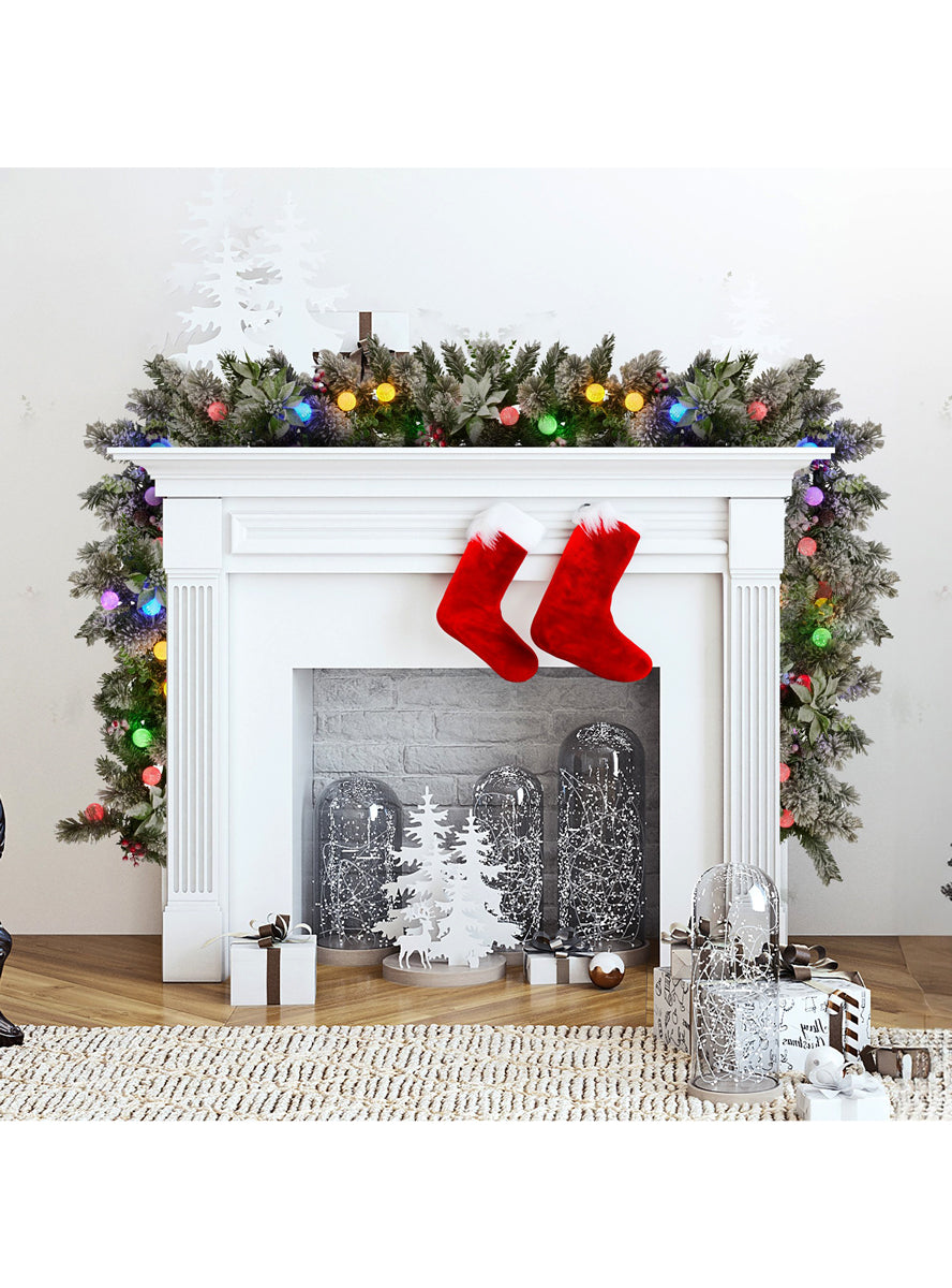 Prelit Multicolour 274cm Snowy Christmas Garland Decoration - Alternate Image 1