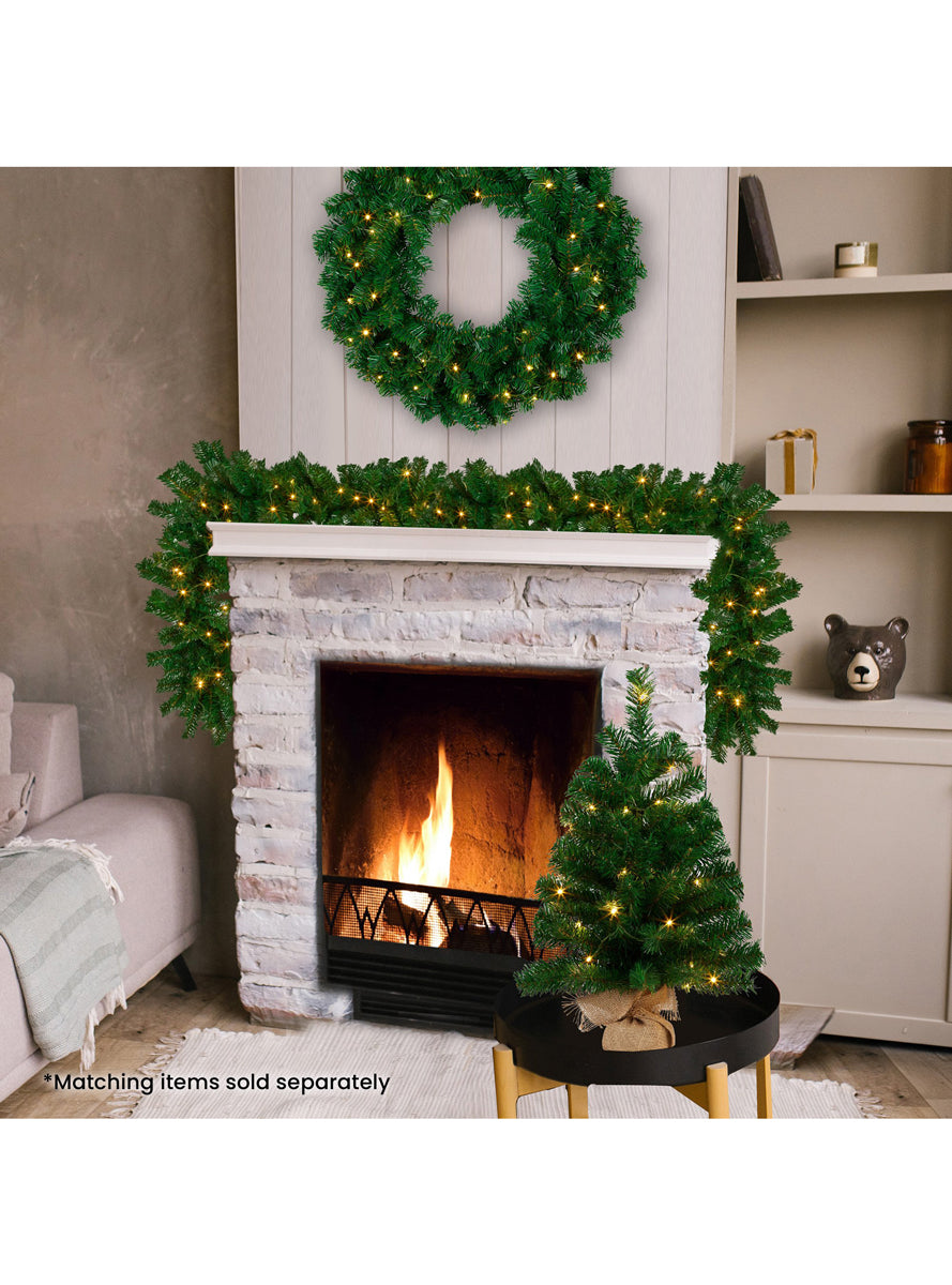 Prelit Warm White 270cm Garland Christmas Decoration - Alternate Image 2