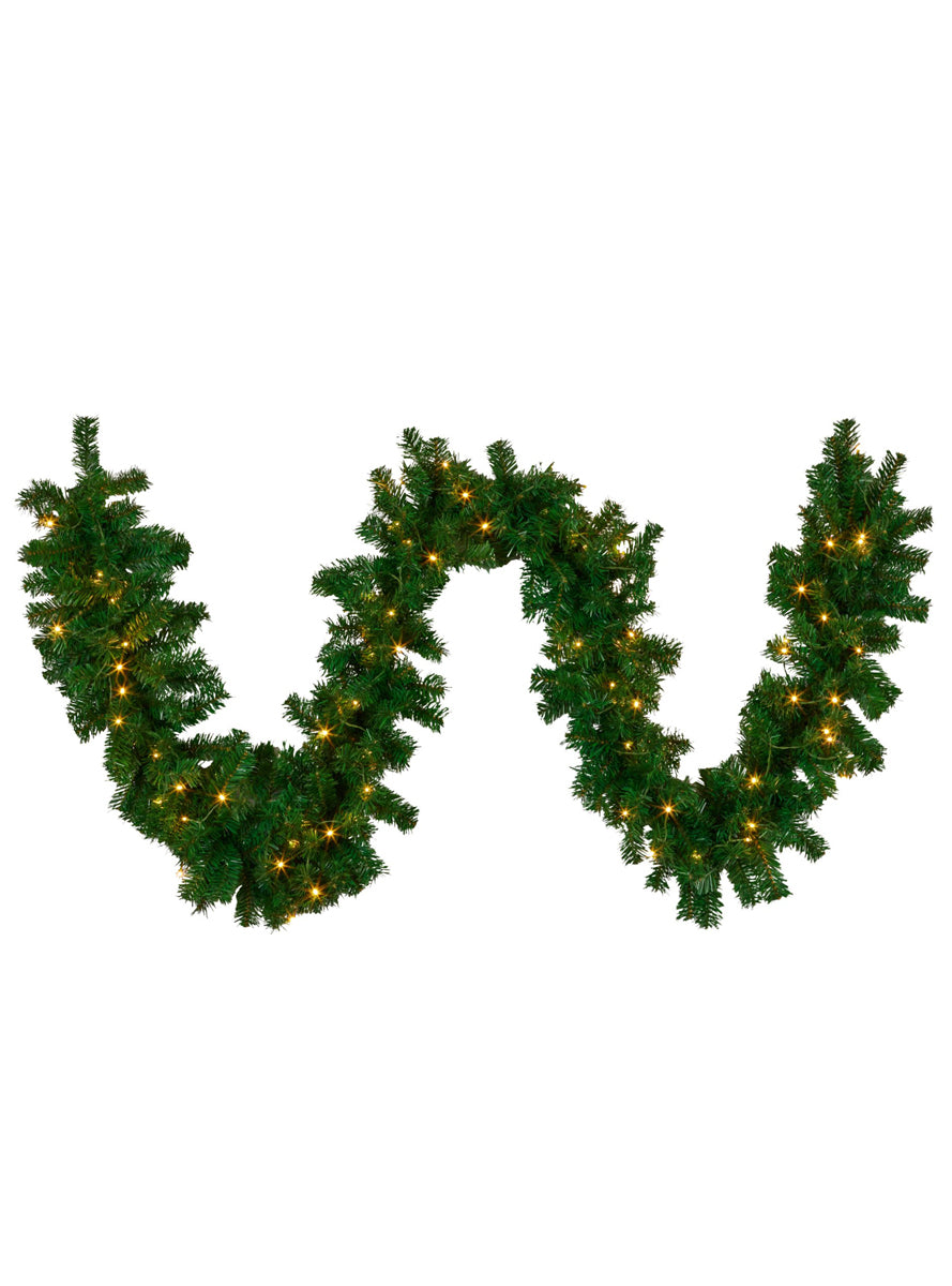 Prelit Warm White 270cm Garland Christmas Decoration - Main Image