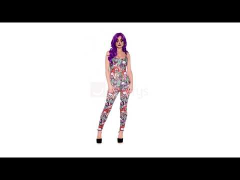 Creepy Clown Bodysuit Costume for Women Product Video