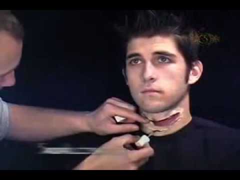 Video of Prosthetic Slit Throat Halloween Special FX Accessory
