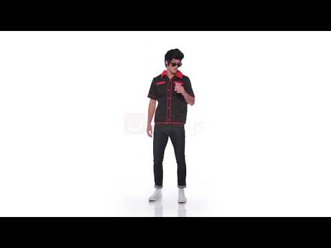Mens 50s Dress Up Retro Bowling Shirt Costume Product Video
