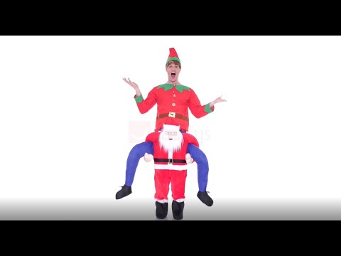 Novelty Santa Piggyback Funny Mens Costume Product Video 