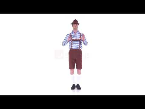 Men's Beer Man Brown Lederhosen Fancy Dress Costume Product Video