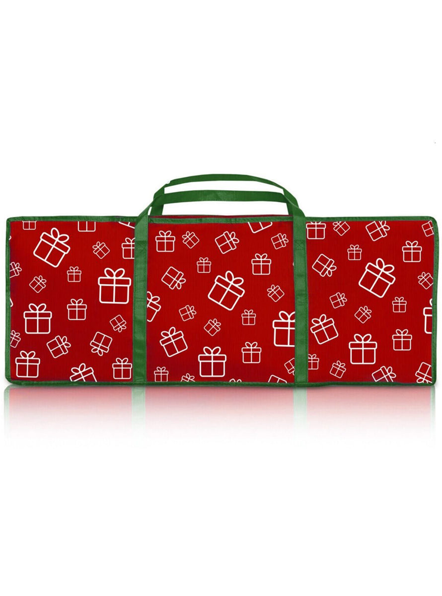 Printed Red Christmas Wrapping Paper Storage Bag