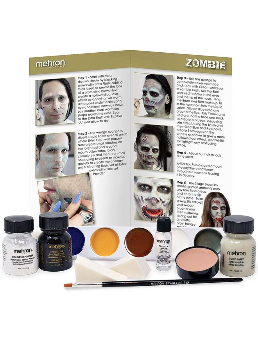 Image of Professional Zombie SFX Halloween Makeup Kit - Alternate Image