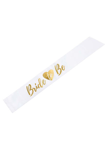 Prosecco Party Gold Heart Bride to Be Hens Party Sash - Main Image