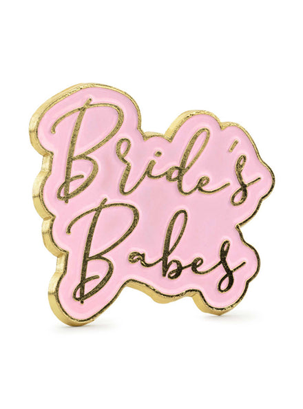 Prosecco Party Pink and Gold Enamel Brides Babe Pin - Main Image