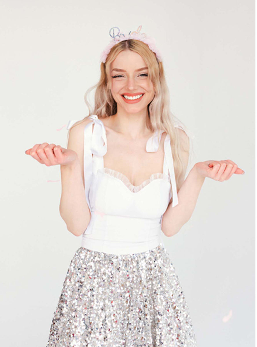 Prosecco Party Pink and Side Bride Hens Night Headband - Lifestyle Image 1