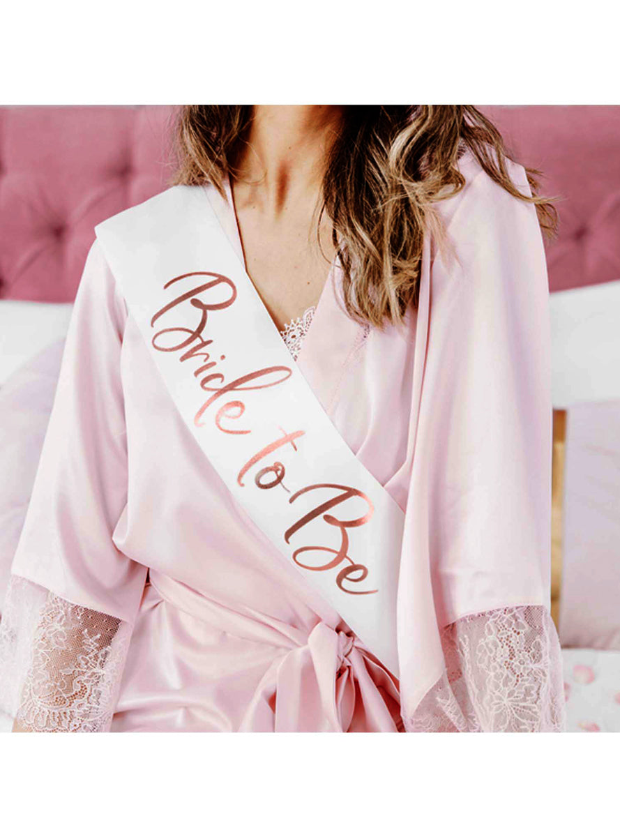 Prosecco Party White Bride to Be Hens Night Sash - Lifestyle Image 1