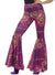1970's Womens Psychedelic Purple Flared Hippie Costume Pants