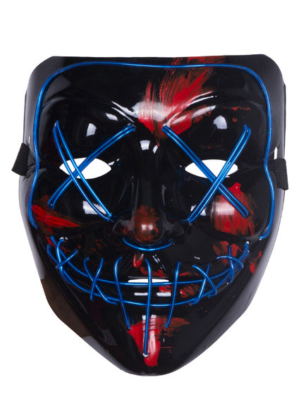 Purge Adults Blue Light Up Halloween Costume - Alternative Image