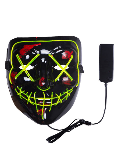 Purge Adults Fluro Green Light Up Halloween Costume - Alternative Image 2