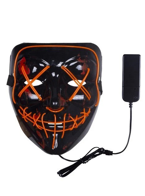 Purge Adults Orange Light Up Halloween Costume Mask - Alternative Image 2