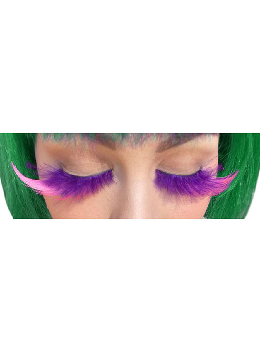 Purple And Pink Feather Stick On Eyelashes