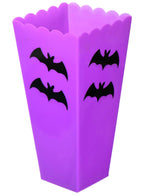 Image of Bat Design 19cm Purple Plastic Halloween Treat Box
