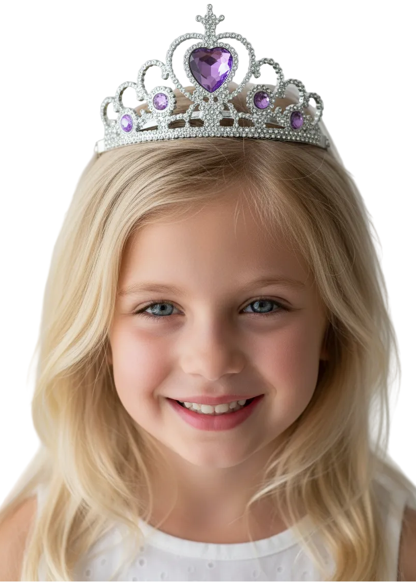 Jewelled Purple and Silver Princess Costume Tiara - Main Image
