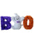 Image of Boo Purple White and Orange Tinsel Halloween Decoration