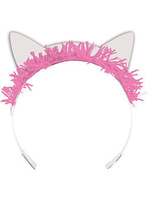 Purrfect Party 8 Pack Pink Cat Ear Tiara Party Hats – Main Image