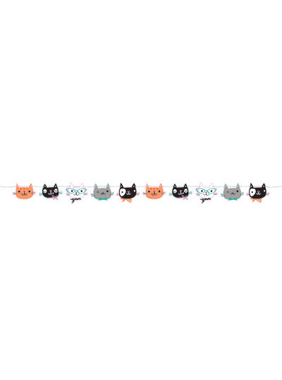 Purrfect Party Cat Face 170cm String Banner – Main Image