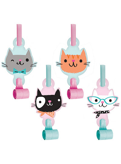 Purrfect Party Cat Print 18 Pack Party Favour Blowouts – Main Image