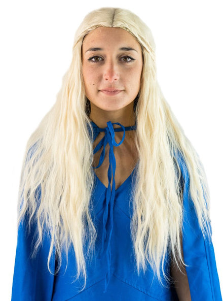 Queen of Dragons Womens Long Blonde Costume Wig - Main Image