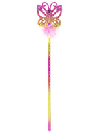 Image of Rainbow Butterfly Girl's Costume Wand with Feathers - Main Image