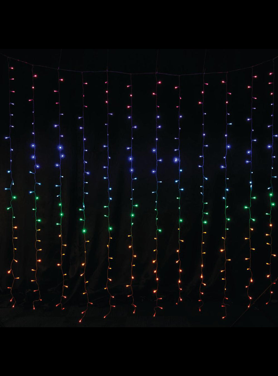Rainbow Colour 3.6 Metre LED Curtain Christmas Lights - Alternate Image 1