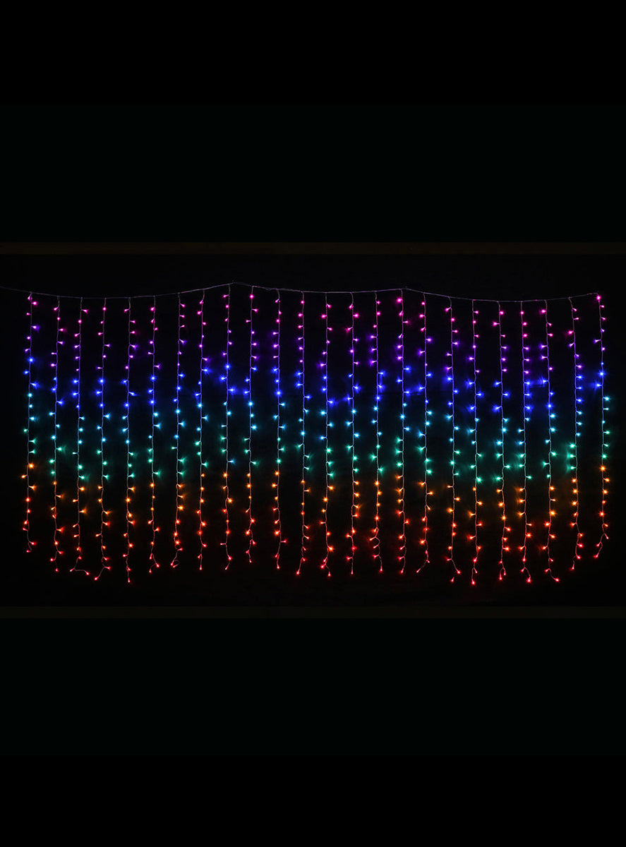 Rainbow Colour 3.6 Metre LED Curtain Christmas Lights - Alternate Image 2
