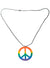 Rainbow Hippie Peace Sign 60s 70s Costume Necklace