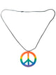 Image of Rainbow 1970's Hippie Peace Sign Costume Necklace