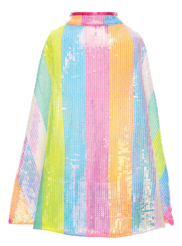 Rainbow Sequin Girls Costume Cape - Main Image