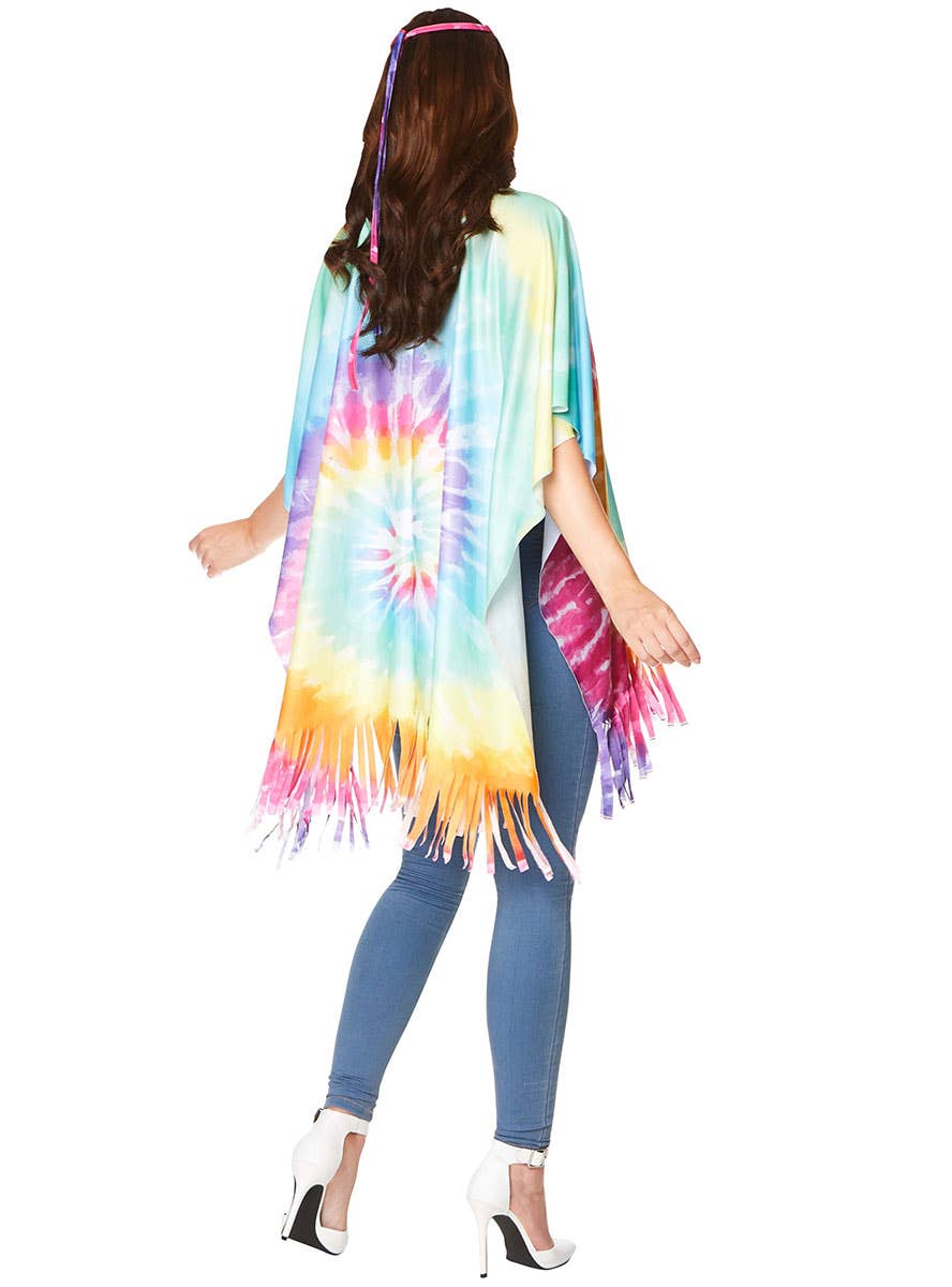 Womens Tie Dye Hippie Costume Poncho Womens 1960s Costume