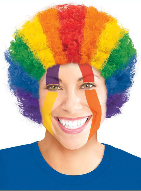 Rianbow Afro Clown Costume Wig