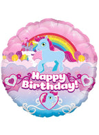 Image of Rainbow Unicorn 45cm Round Foil Birthday Balloon