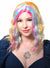 Image of Pastel Rainbow Wavy Mid Length Womens Costume Wig - Front View