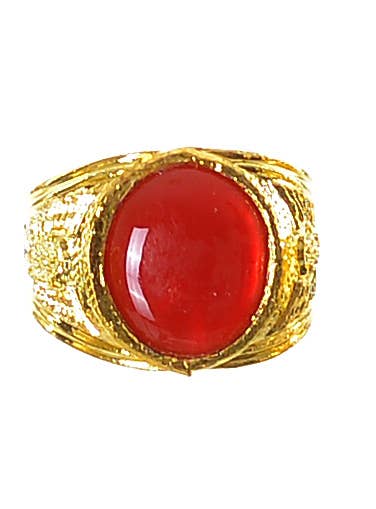 Large Red and Gold Jewelled Costume Ring