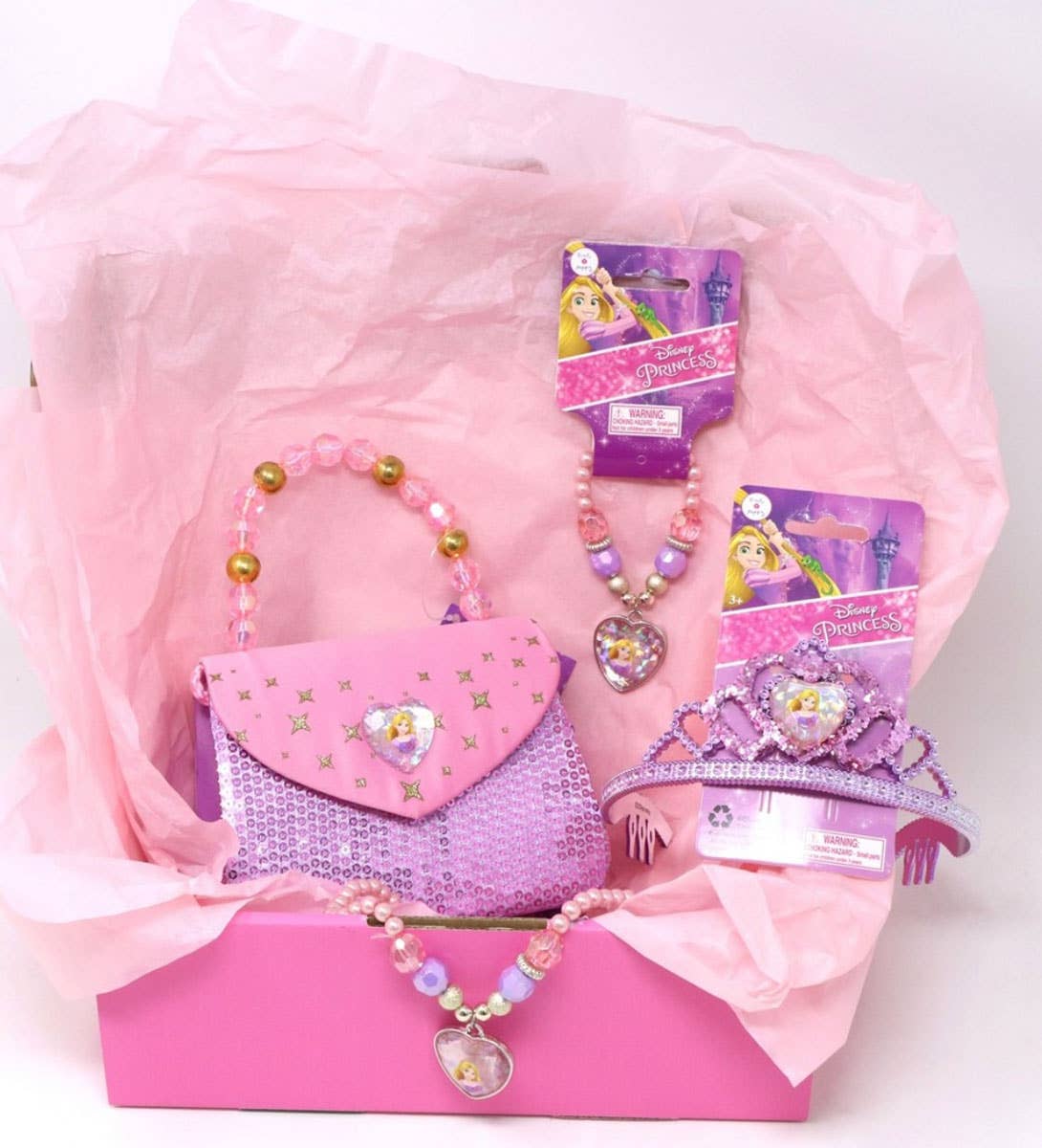 Image of Rapunzel Pink and Purple Sequin Girls Deluxe Costume Bag - Lifestyle Image