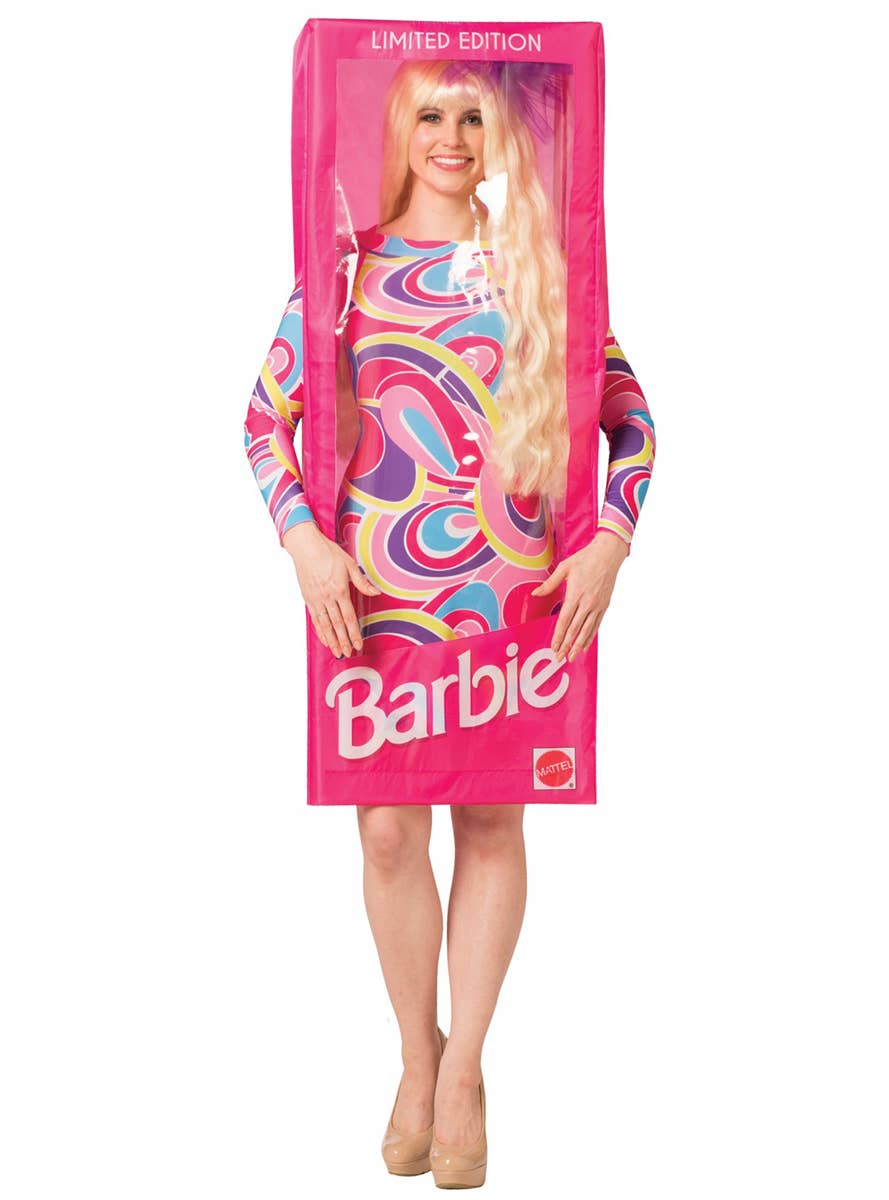 Adults Pink Barbie Box Costume Licensed Barbie Doll Box Costume