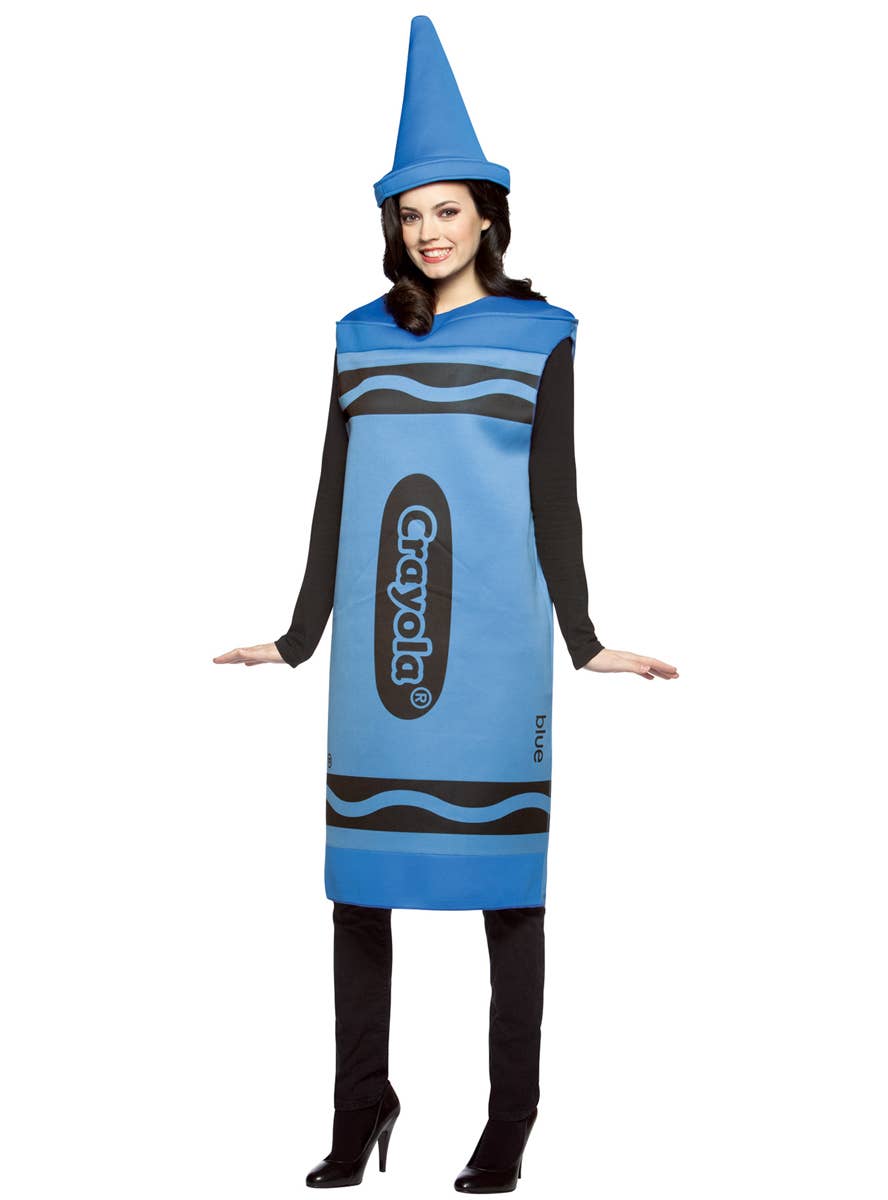 Adults Novelty Blue Crayon Costume Blue Crayon Dress Up Costume