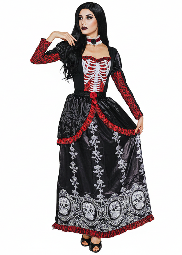 Image of Skeleton Princess Women's Day of the Dead Costume - Main Image