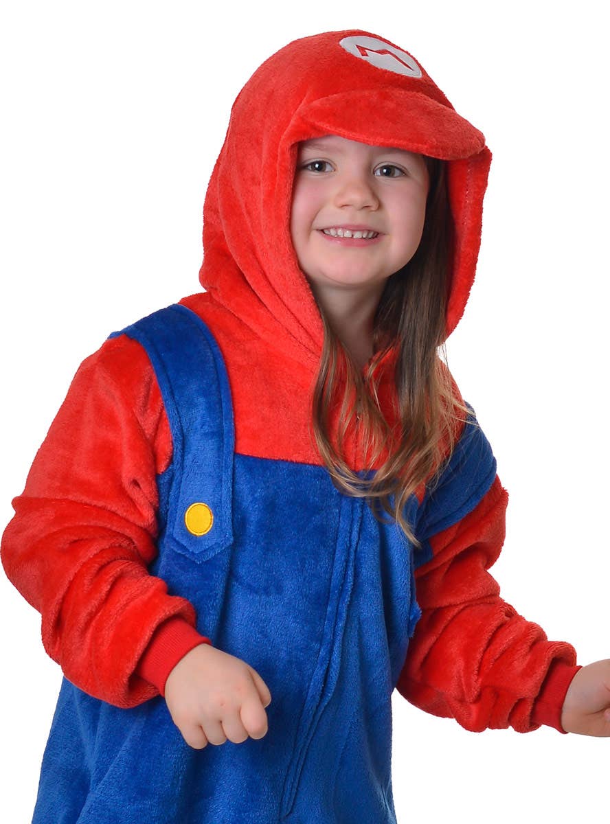 Image Of Super Mario Gaming Costume Onesie Close Up Image 