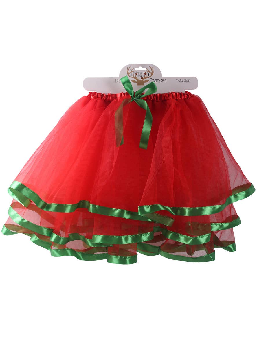 Image of Fluffy Red and Green Womens Christmas Tutu
