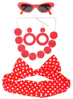 Image of 1950's Red Polka Dot 5 Piece Accessory Set