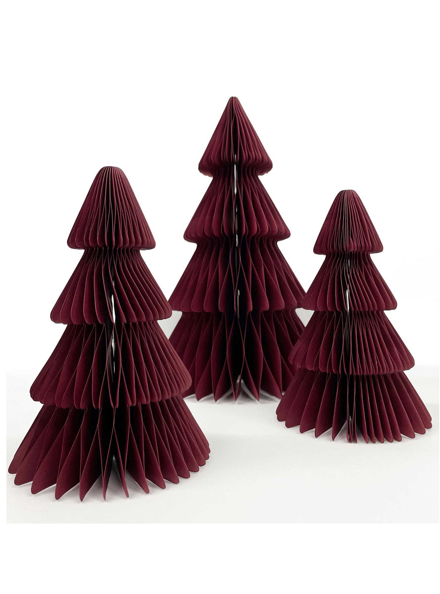 Red Christmas Tree Honeycomb Decoration 20cm Alternative Image 1