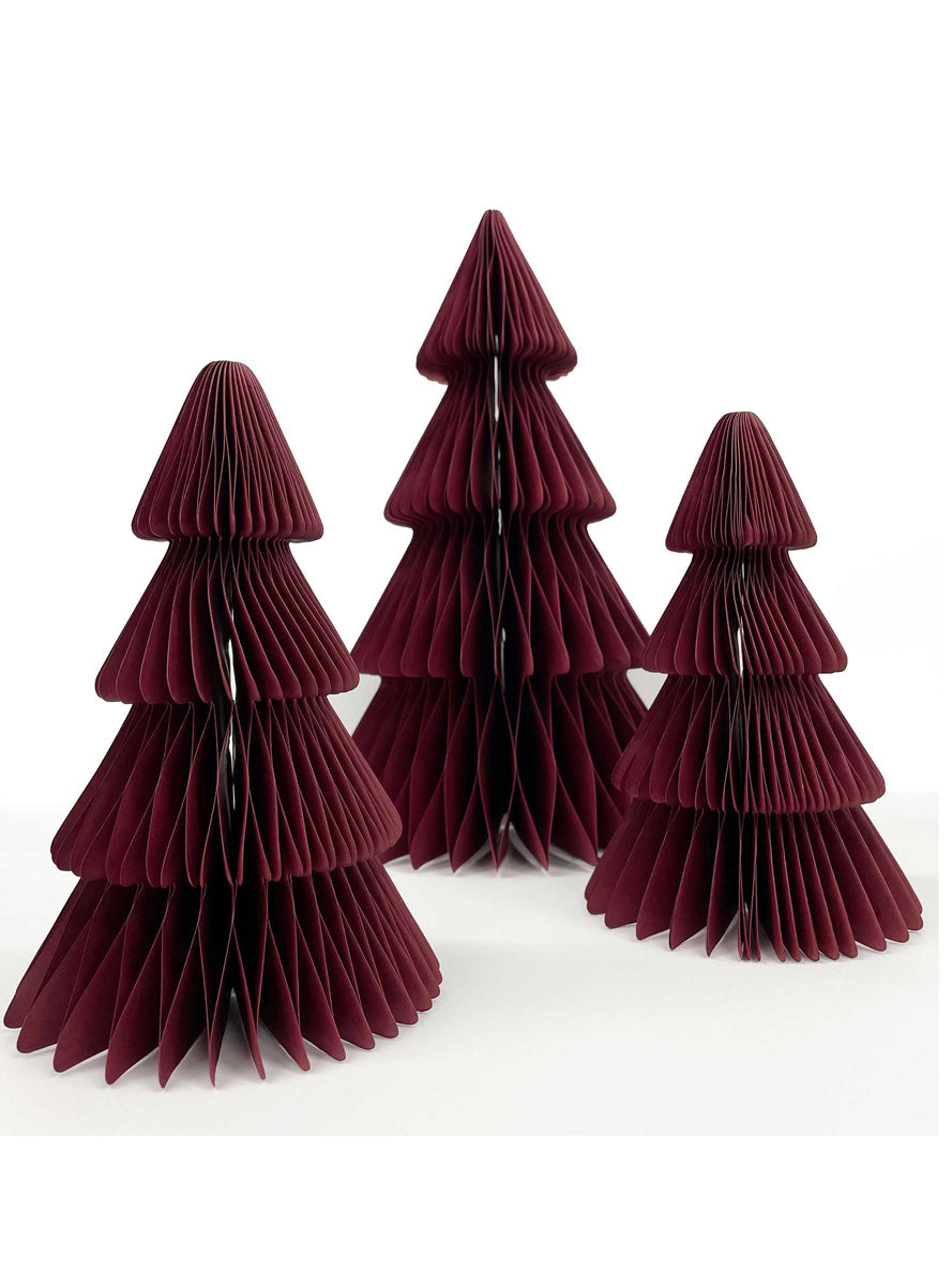 Red Christmas Tree Honeycomb Decoration 35cm Alternative Image 1