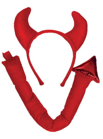 Red Devil Headband and Tail Halloween Kit