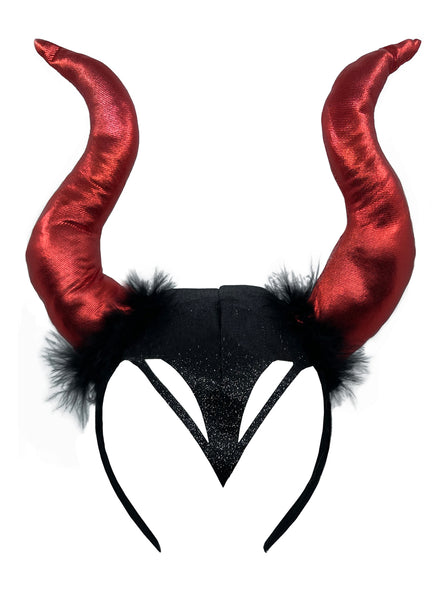 Red Devil Horns Adults Halloween Costume Headband - Main Image