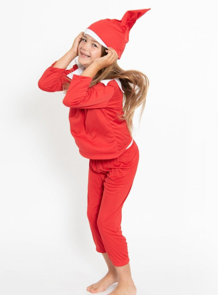 Red Elf on the Shelf Girls Christmas Costume - Side Image