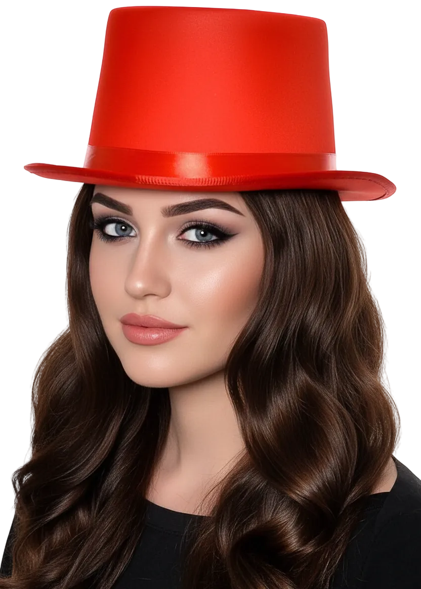 Unisex Adult's Classic Red Top Hat Costume Accessory - Main Image